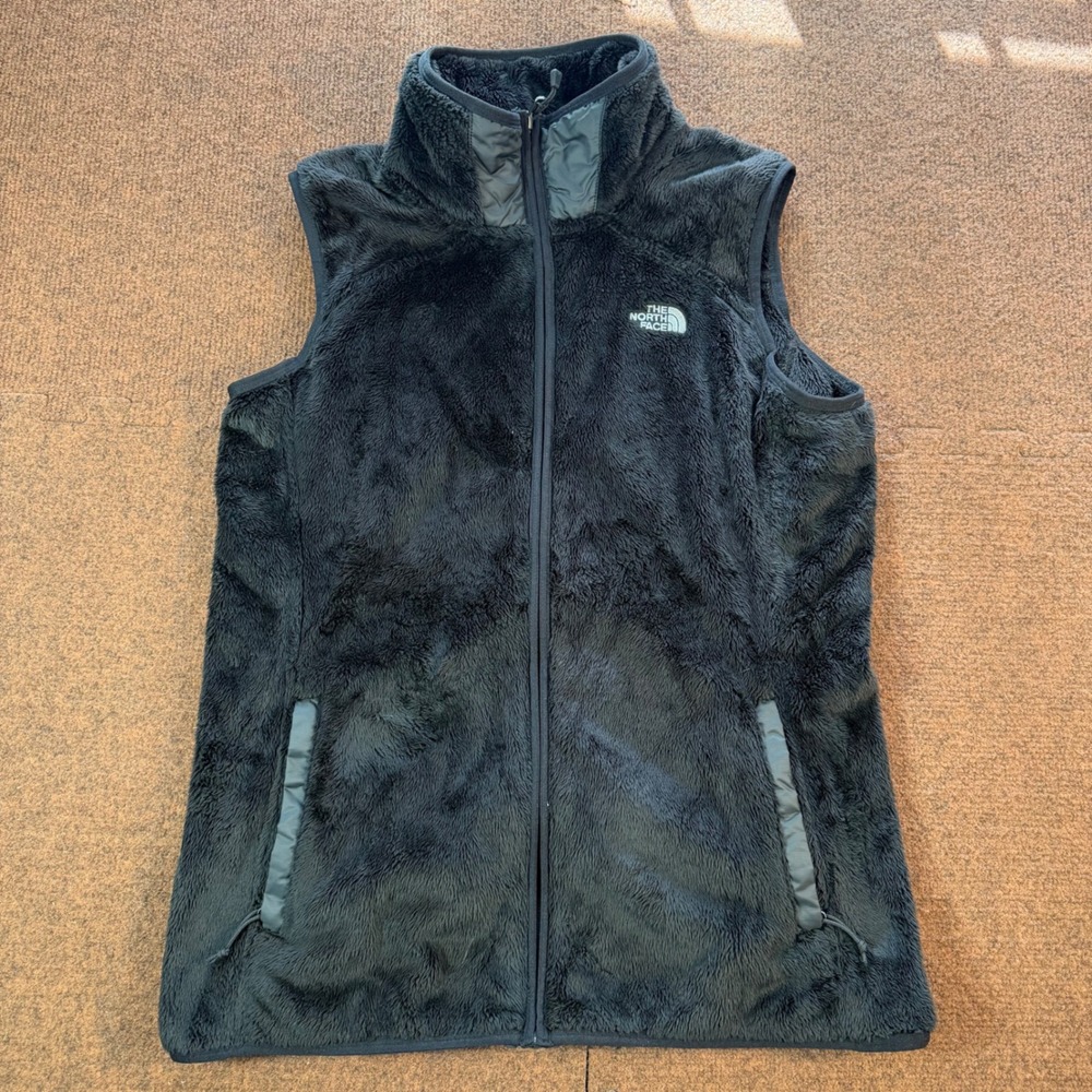 The North Face Osito Fleece Vest Womens Medium Black Full Zip Soft Shell cute A+